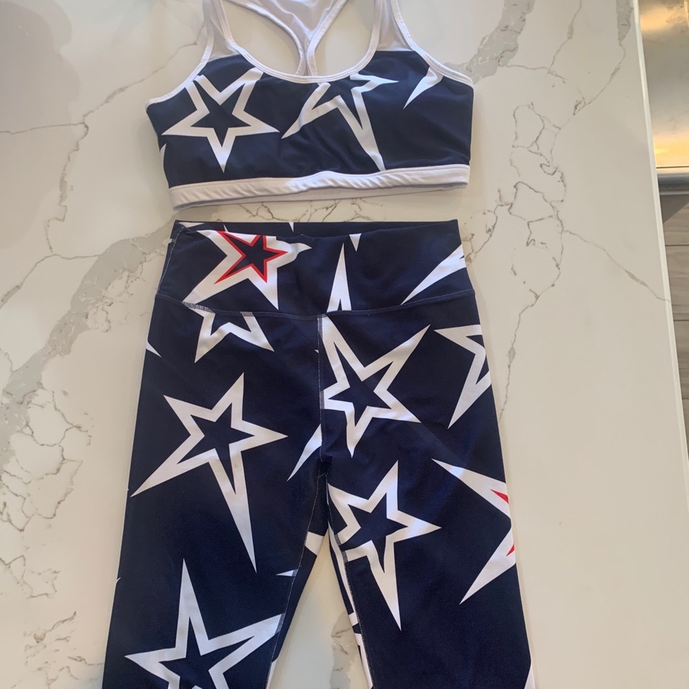Fabletics High waisted Red White Blue Star